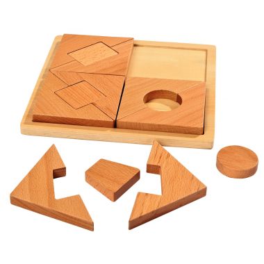 Lot de 12 encastrements assortis en bois naturel