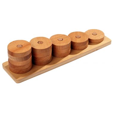 Lot de 12 encastrements assortis en bois naturel