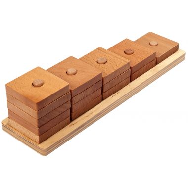 Lot de 12 encastrements assortis en bois naturel