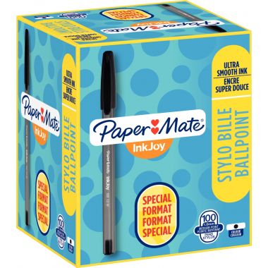Papermate - Boîte de 100 stylos bille Inkjoy 100 noirs dont 20 gratuits - S0977410