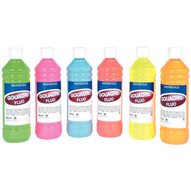 Majuscule - Carton de 6 Flacons 500ml de gouache concentrée Fluorescente - GFL6X500_01/21822