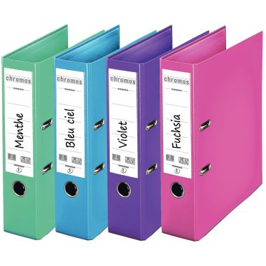 Esselte Lot de 10 classeurs à levier CHROMOS+ pour format A4, dos 8 cm, couleurs mode -624164