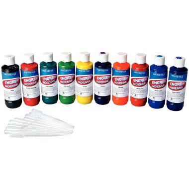 Majuscule - Carton de 10 Flacons 250 ml d'encres indiennes - EIN10X250PET_01/25664