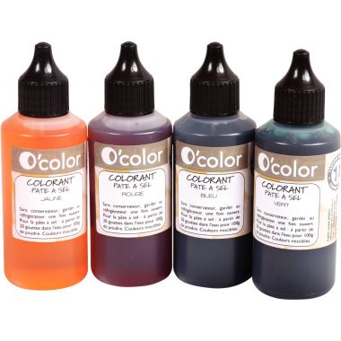 Boîte de 4 Flacons de 60 ml de colorant pour pâte à sel