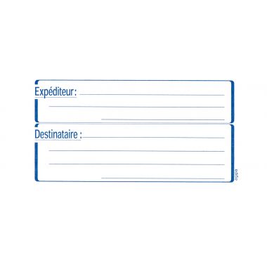 Boite de 48 étiquettes adhésives "expéditeur / destinataire" 133x64mm