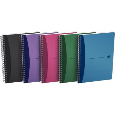 Cahier à reliure intégrale 100 pages URBAN MIX format A5, quadrillé 5x5, couverture polypropylène coloris assortis