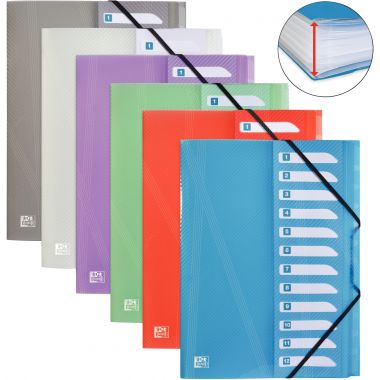 Trieur en polypropylène HAWAÏ 12 compartiments, coloris assortis