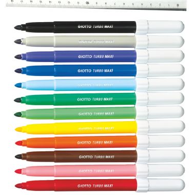 Giotto - Étui de 12 feutres Turbo maxi assortis - F076400
