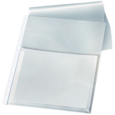 Sachet de 10 pochettes plan perforées en PVC avec rabat