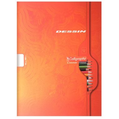 Cahier de dessin 96 pages, format 24x32 cm, uni blanc, papier 120g