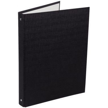 Classeur 4 anneaux en carton plastifié, format A4+, dos 2 cm, noir