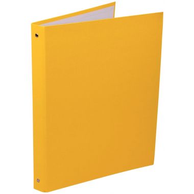 Classeur 4 anneaux en carton plastifié, format A4+, dos 2 cm, jaune
