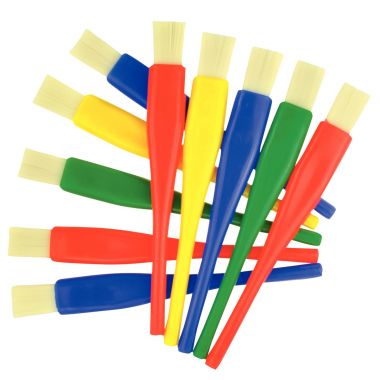 Lot de 10 pinceaux à colle, petit modèle, manche en plastique