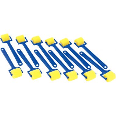 Paquet de 12 rouleaux à peindre en mousse 25 mm avec manche en plastique