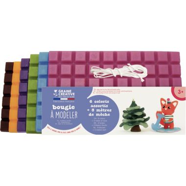 Lot de 6 plaques de cire à modeler, teintes fun