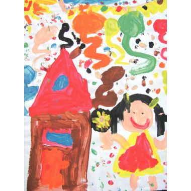 Flacon de 1 L de gouache liquide coloris vermillon