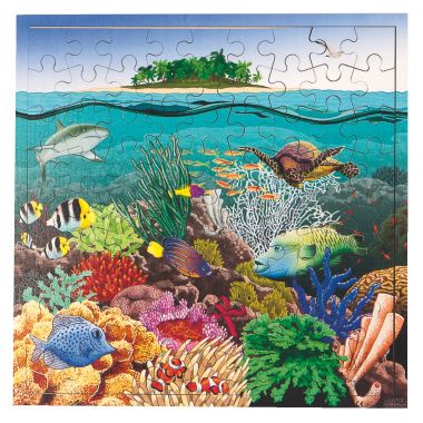 Puzzle de 81 pièces en bois, la barrière de corail