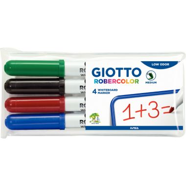 Étui de 4 feutres tableaux blancs Robercolor pointe moyenne ogive assortis