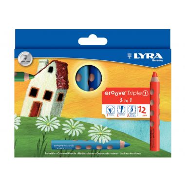 Étui de 12 crayons de couleur Groove Triple assortis