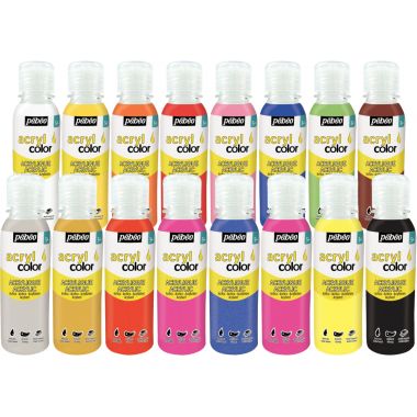 Kit découverte de 16 flacons 150 ml de peinture acrylique ACRYLCOLOR