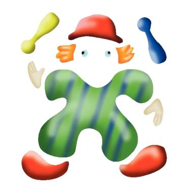 Paquet de 6 pochoirs en plastique, le cirque