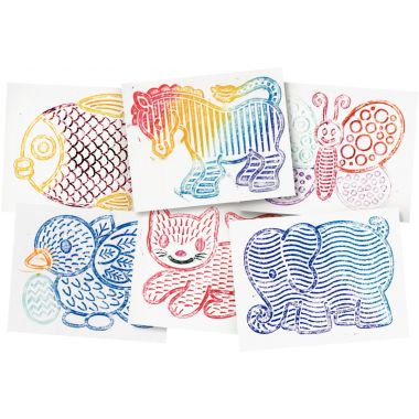 Sachet de 6 plaques à embosser, les animaux