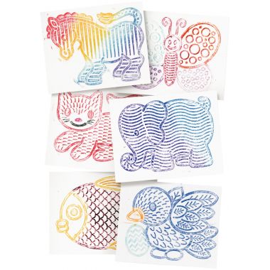 Sachet de 6 plaques à embosser, les animaux