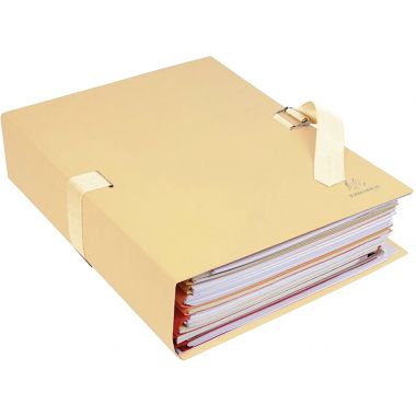 Exacompta - Chemise extensible toilée à sangle coloris mastic - 370E