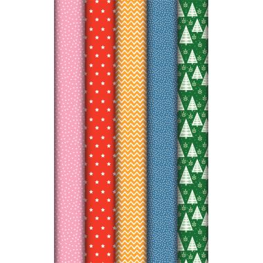 Boîte de 10 rouleaux de papier cadeau motifs assortis dimension 2m x 0,70 m