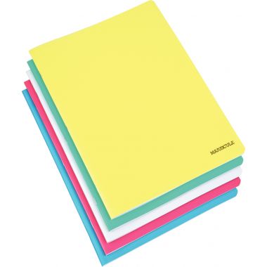 Piqûre 96 pages MAJUSCULE, format 24x32 cm, papier blanc 90g, uni, couverture polypropylène incolore