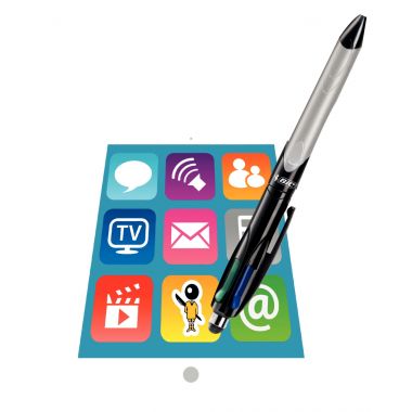 Stylo bille 4 Couleurs Stylet