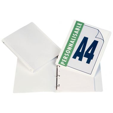 Classeur personnalisable en polypropylène, format A4, dos 2 cm, blanc