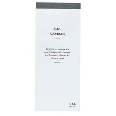 Lot de 10 blocs additions format 23 x 10,2 cm dupli