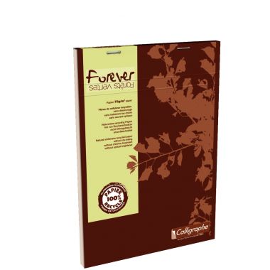 Bloc de bureau FOREVER papier recyclé 70g, 100 feuilles format A5, quadrillé 5x5