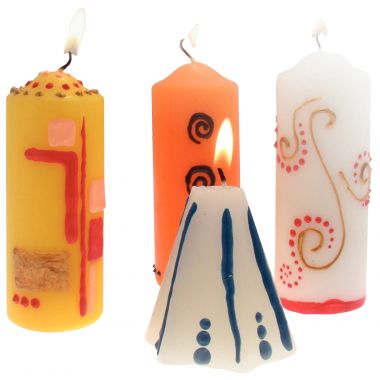 Lot de 12 bougies blanches, hauteur 10 cm, diamètre 4 cm