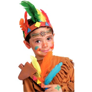 Sachet de 12 plumes d'indien couleurs assorties