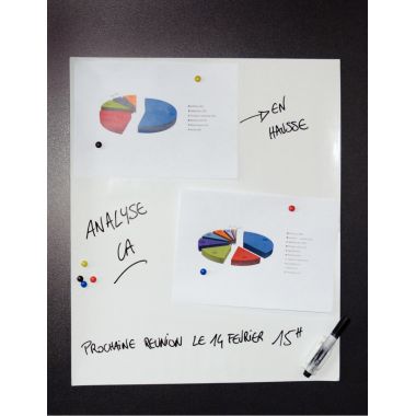 Tableau blanc adhésif métallique 50x60cm