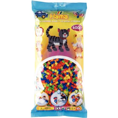 Sachet de 6 000 perles Hama à repasser taille midi néon