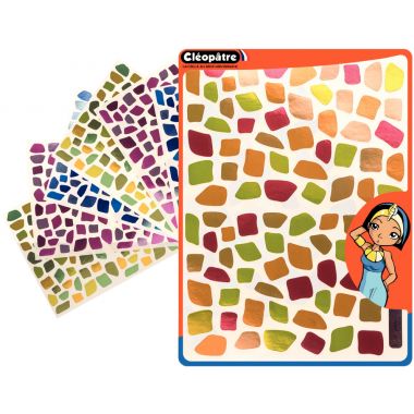 Pochette de 1 092 gommettes mosaïques métallisées assorties