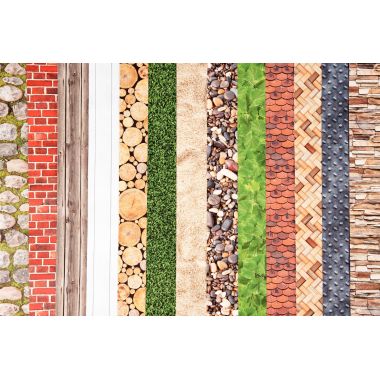 Paquet de 13 feuilles de papier motif structures assorties format 50 x 70 cm