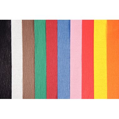 Paquet de 10 feuilles de crépon ignifugé 250x50cm assorties