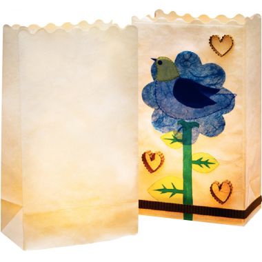 Sachet de 5 photophores en papier blanc