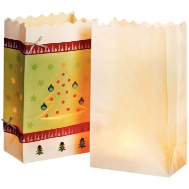 Sachet de 5 photophores en papier blanc