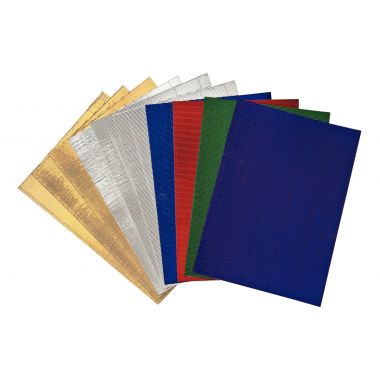 Paquet de 10 feuilles de carton ondulé métalisé 1 face 25 x 35 cm