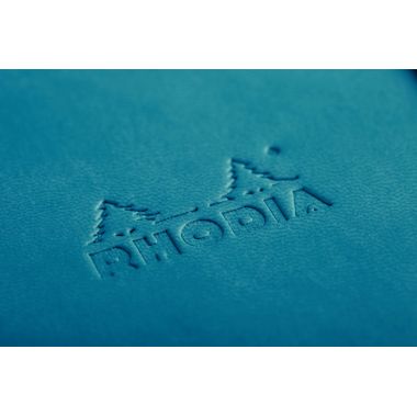 Carnet 160 pages RHODIARAMA format A5, ligné, couverture souple en simili cuir, bleu turquoise