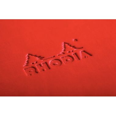 Carnet 160 pages RHODIARAMA format A5, ligné, couverture souple en simili cuir, rouge coquelicot