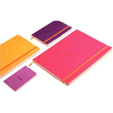 Carnet 160 pages RHODIARAMA format A5, ligné, couverture souple en simili cuir, bleu turquoise