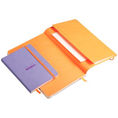 Carnet 160 pages RHODIARAMA format A5, ligné, couverture souple en simili cuir, bleu turquoise