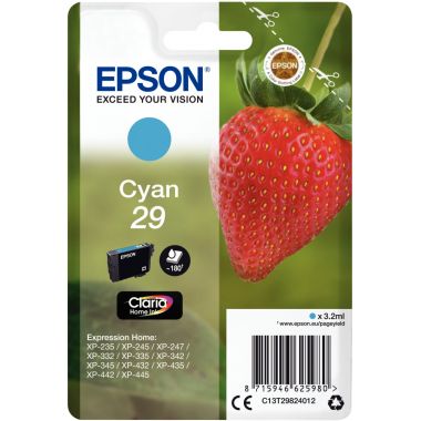 Epson FRAISE / 29 cartouche jet d'encre cyan authentique (T298240)