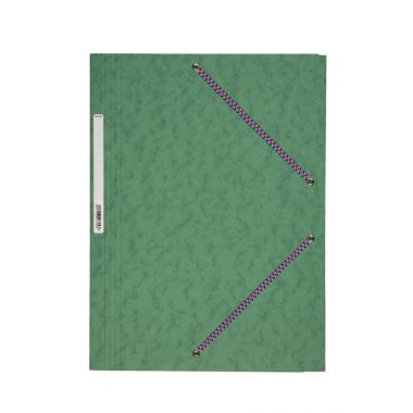 Exacompta - Chemise 3 rabats à élastiques en carte lustrée 5/10ème 350g, vert - 55303E